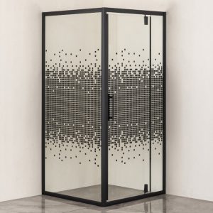 Душевой уголок Comforty 90х90 Черный / Прозрачное с мозайкой 30ВM