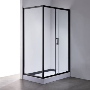 Душевой уголок Comforty 120х80 с поддоном Черный / Прозрачное 30В