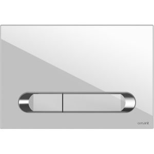 Клавиша смыва Cersanit Estetica пластик Белый / Хром 64111 Клавиша смыва Cersanit Estetica пластик Белый / Хром 64111
