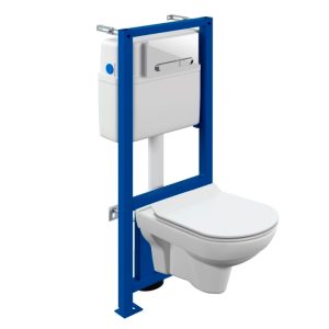 Инсталляция Cersanit Link Pro с унитазом City CO DPL EO Slim и кнопкой смыва Estetica Белый 64277