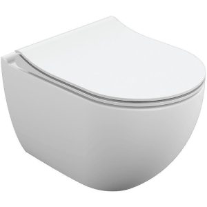 Унитаз подвесной Cersanit Brasko Smart Clean с сиденьем дюропласт микролифт Белый глянцевый 64824