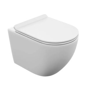 Унитаз подвесной Cersanit Brasko Vortex с сиденьем дюропласт микролифт Белый глянцевый 68915