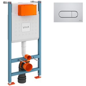 Инсталляция Vitra V-Fix Core для скрытого монтажа унитаза с клавишей смыва Root Round Хром глянцевый 800-1873 Инсталляция Vitra V-Fix Core для скрытого монтажа унитаза с клавишей смыва Root Round Хром глянцевый 800-1873