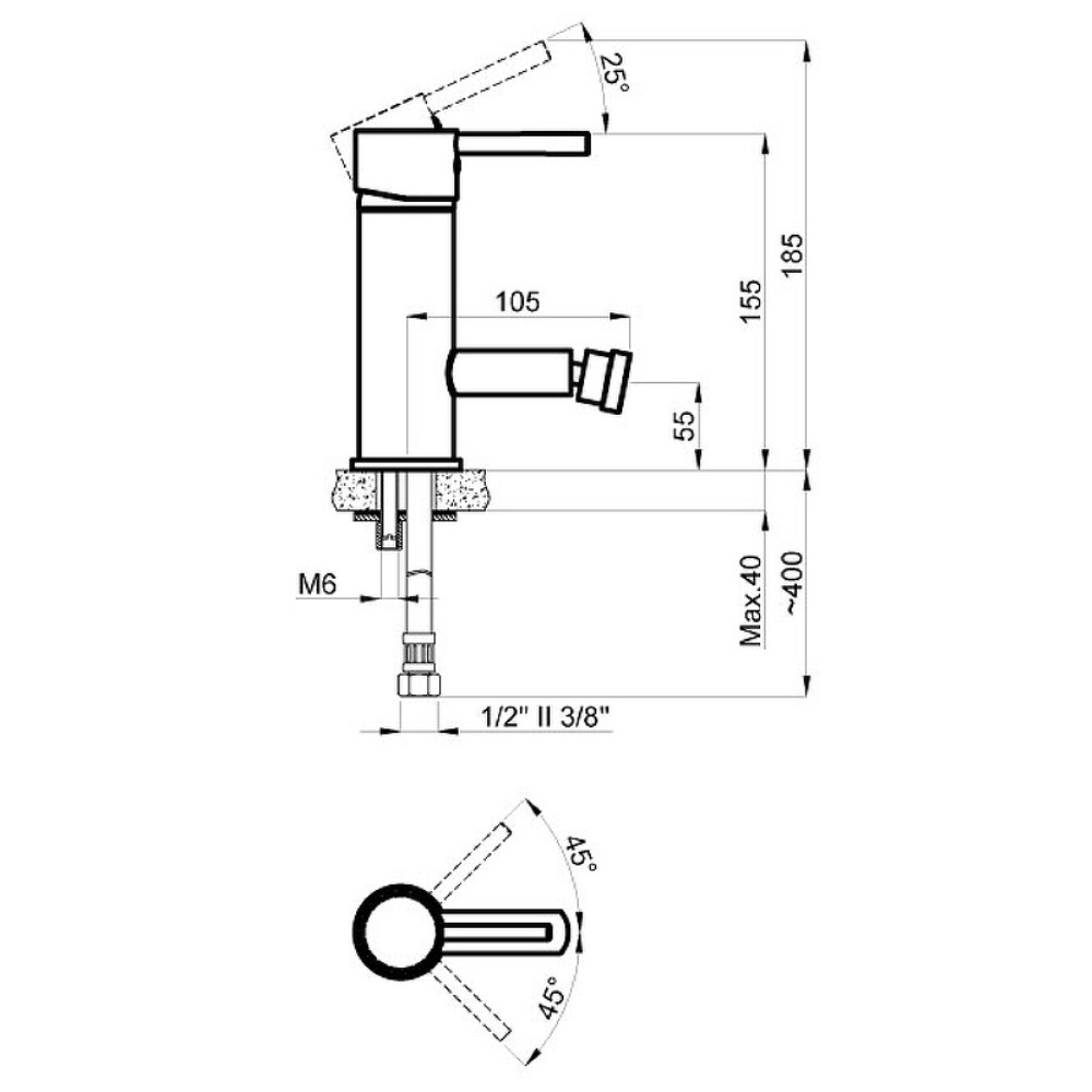 Смеситель для биде Azario Tasco Хром глянцевый AZ-15166601 Смеситель для биде Azario Tasco Хром глянцевый AZ-15166601 — изображение 3