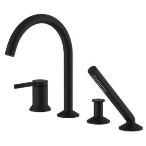 Смеситель на борт ванны Azario Flame Черный матовый AZ-VPC258320PA Смеситель на борт ванны Azario Flame Черный матовый AZ-VPC258320PA