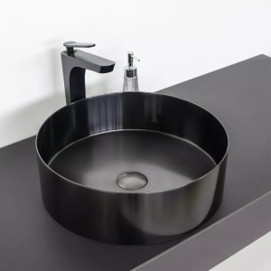 Раковина накладная Comforty 40 с донным клапаном Графит CF8WBTD39NMBG