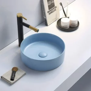 Раковина накладная Comforty 9111 35,2х35,2 Голубой матовый 00-00007634