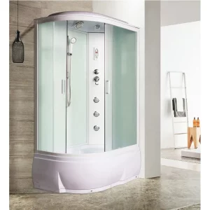 Душевая кабина Водный мир 120х80, Белый / Матовое, Высокий поддон правая