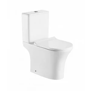 Унитаз-компакт Azario Fretta Round Белый AZ-1217 + AZ-1216-G