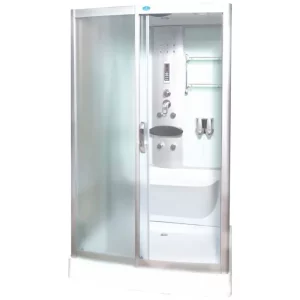 Душевая кабина Водный мир 125х90, Хром / Матовое, Низкий поддон левая