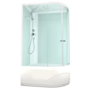 Душевая кабина Domani-Spa Delight Slim high левая без электрики 120х80 Белый, Поддон высокий Душевая кабина Domani-Spa Delight Slim high левая без электрики 120х80 Белый, Поддон высокий