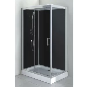 Душевая кабина Водный мир 120х80, Хром / Тонированное, Низкий поддон левая