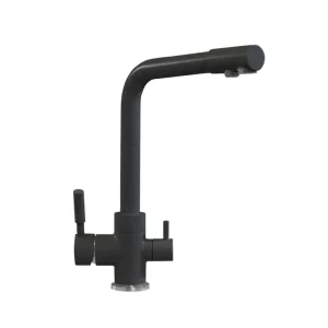 Смеситель для кухни Polygran Дуо с каналом для питьевой воды 627505 Черный матовый