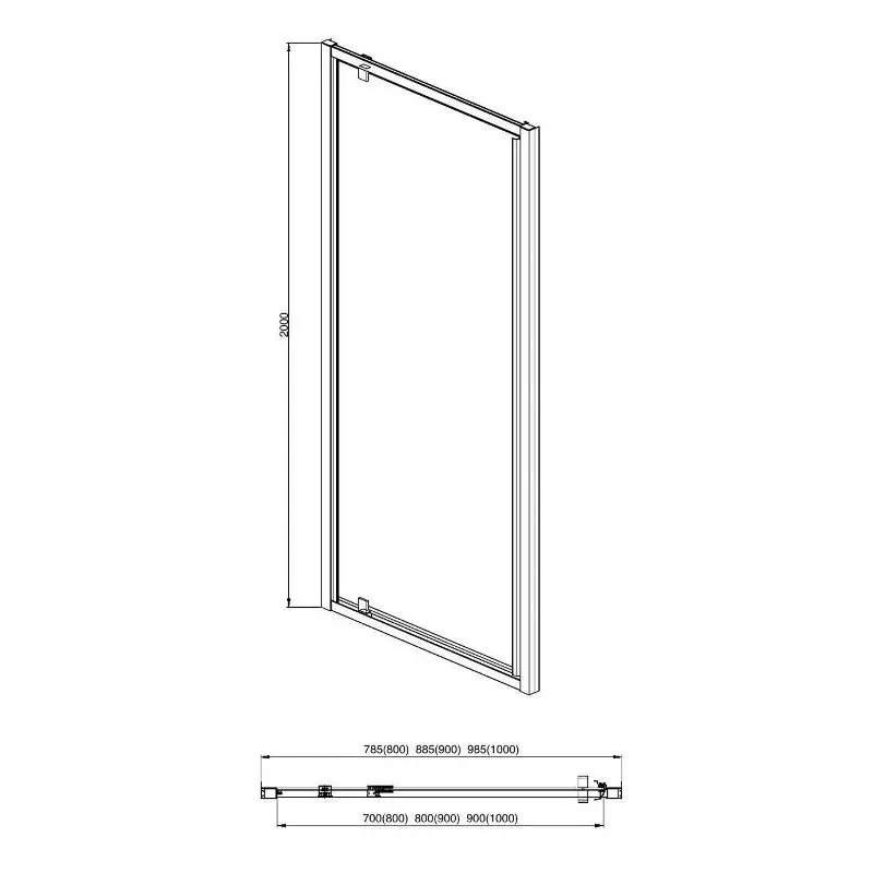 Душевая дверь Aquatek Ari 100 Черный / Прозрачное AQ ARI PI 10020BL Душевая дверь Aquatek Ari 100 Черный / Прозрачное AQ ARI PI 10020BL — изображение 2