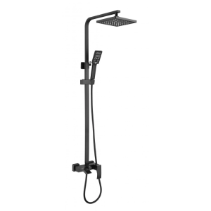 Душевая система Fmark FS86 с изливом Черный матовый FS8645H