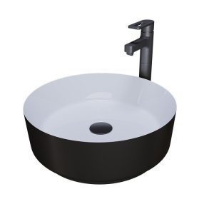 Раковина накладная Grossman Color 36 Черный / Белый GR-4040BW