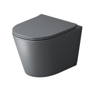 Унитаз подвесной Grossman Tornado с крышкой-сиденье Серый матовый GR-4477GMSQ Унитаз подвесной Grossman Tornado с крышкой-сиденье Серый матовый GR-4477GMSQ
