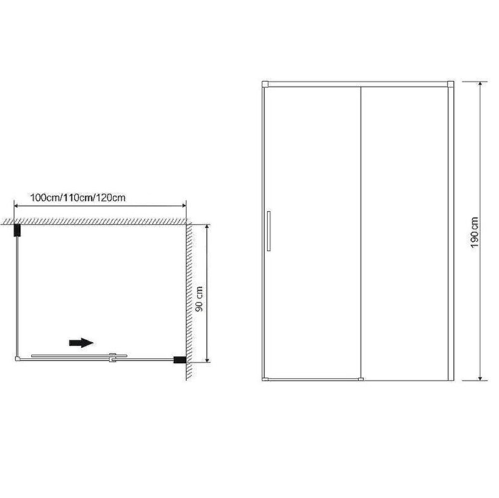 Душевая стенка Grossman Fly 90 Хром / Прозрачное GR-P90Fl1 Душевая стенка Grossman Fly 90 Хром / Прозрачное GR-P90Fl1 — изображение 3