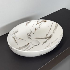 Раковина накладная Comforty 51 Белый мрамор N78166MWY-2