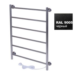 Полотенцесушитель электрический Тера Классика 50х80 кнопка включения, телескоп.держатели Черный матовый ПСК-09-05ч