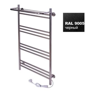 Полотенцесушитель электрический Тера Богема 50х100 кнопка включения, телескоп.держатели Черный матовый ПСК-14-07ч