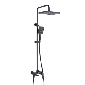 Душевая система Shevanik S45 с изливом Черный матовый S4536H