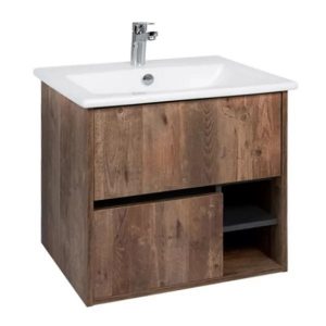 Тумба подвесная Viant Люксембург 60 с раковиной Элина Кейптаун / Графит VLUX60ELD-T2YP Тумба подвесная Viant Люксембург 60 с раковиной Элина Кейптаун / Графит VLUX60ELD-T2YP