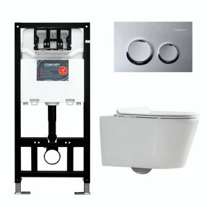 Инсталляция Comforty с унитазом CF40513R и кнопкой смыва Хром глянцевый 00-00022735CF