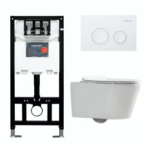 Инсталляция Comforty с унитазом CF40513R и кнопкой смыва Белый матовый 00-00022736CF