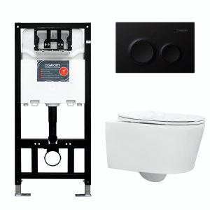 Инсталляция Comforty с унитазом CF41273WH и кнопкой смыва Черный матовый 00-00022737CF